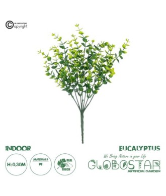 GloboStar® Artificial Garden  EUCALYPTUS BRANCH 21065 Διακοσμητικό Κλαδί Ευκάλυπτος Φ17 x Υ30cm